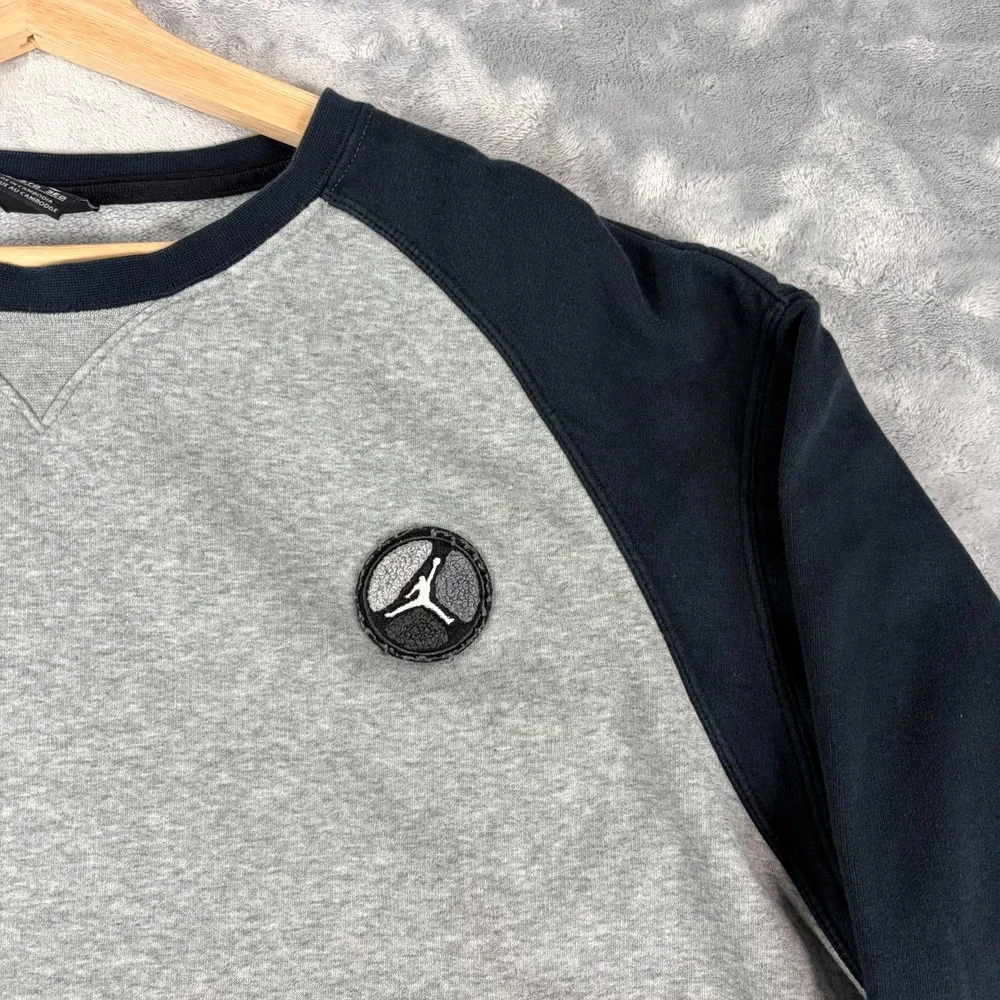 Nike Air Jordan RARE! Retro 8 Chrome Chenille Jumpman Patch Sweatshirt Mens 3XL